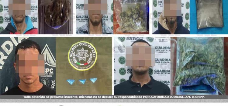 Detienen a varios sujetos con droga