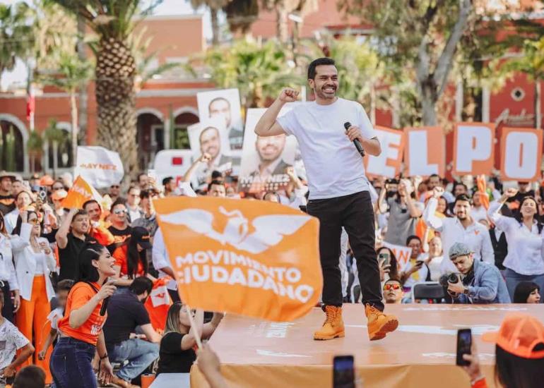 "A cinco semanas de campaña ya estamos en el segundo lugar": Máynez