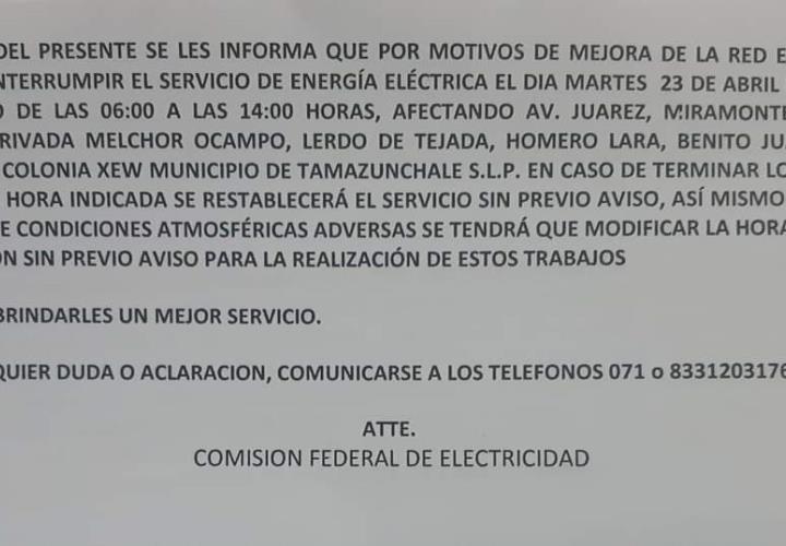Mañana no habrá luz en la XEW y Benito Juárez
