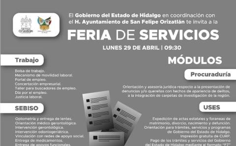 Habrá feria de servicios estatales en Orizatlán