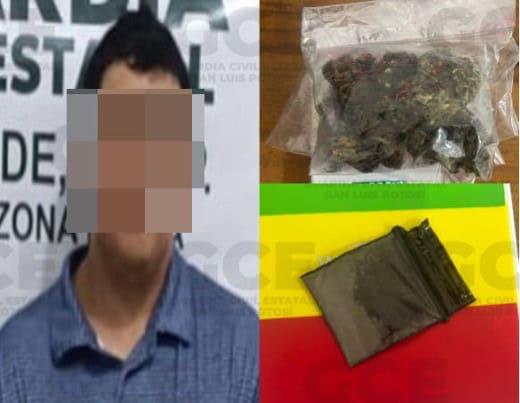 Tipo atrapado con "mota" y cocaína