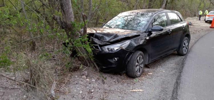 Vehículo chocó contra un árbol       