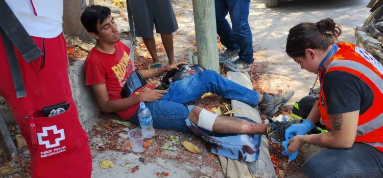 Motociclista herido en fuerte choque