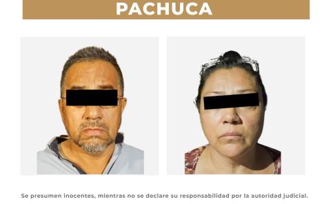 Asegura SSPH a pareja por delitos contra la salud