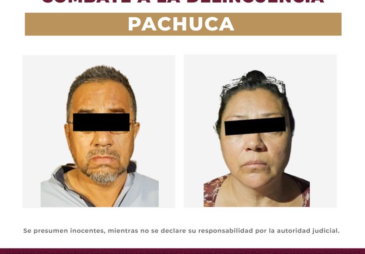 Asegura SSPH a pareja por delitos contra la salud