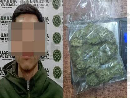 Le encontraron  bolsa con “mota”   