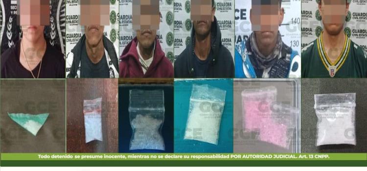 Detuvieron a varios sujetos con droga            