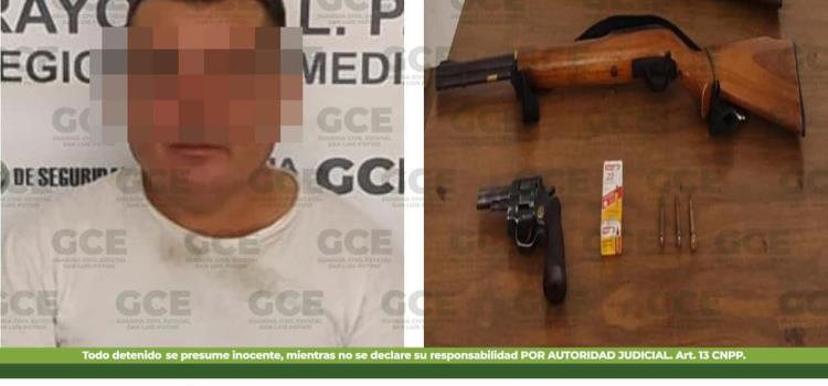 CAPTURARON A SUJETO CON ARMAS DE FUEGO    