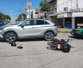 Herido en choque joven motociclista