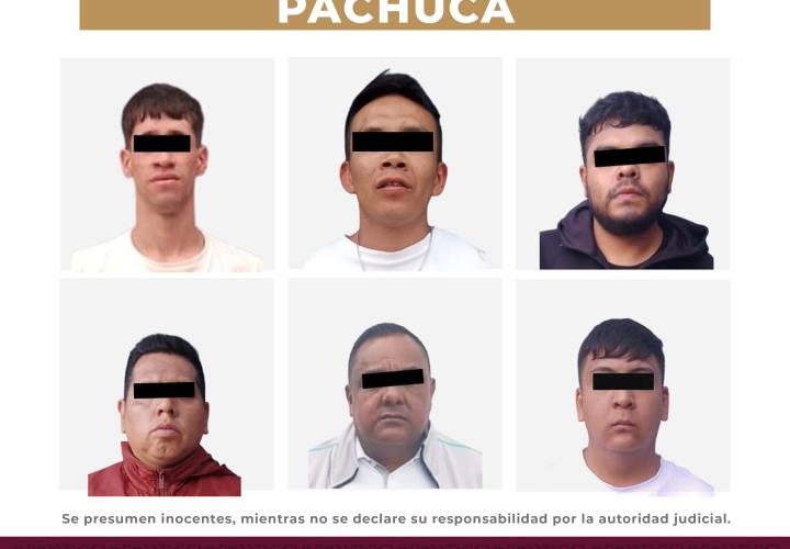 Por robo y asalto, SSPH detiene a seis personas en Pachuca