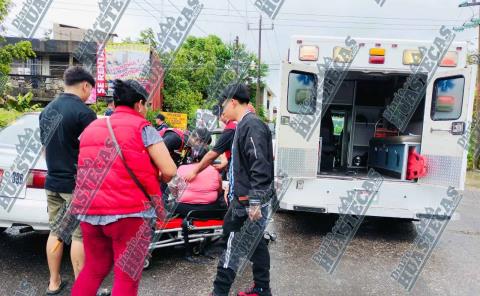 Mujer lesionada en encontronazo