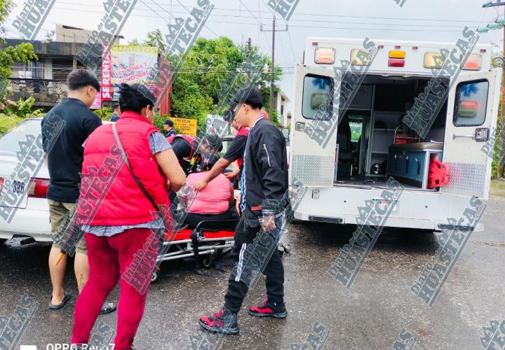 Mujer lesionada en encontronazo