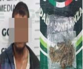 Sujeto arrestado con marihuana