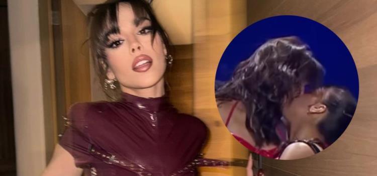 Danna Paola causa polémica tras besarse con bailarina durante show en los MTV Miaw