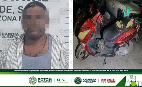 Detuvieron a motociclista