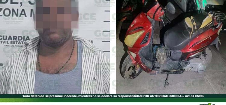 Detuvieron a motociclista