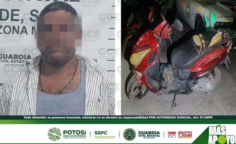 Detuvieron a motociclista