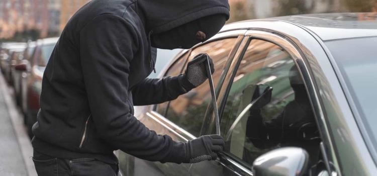 Ladronzuelo robo bolso de una mujer