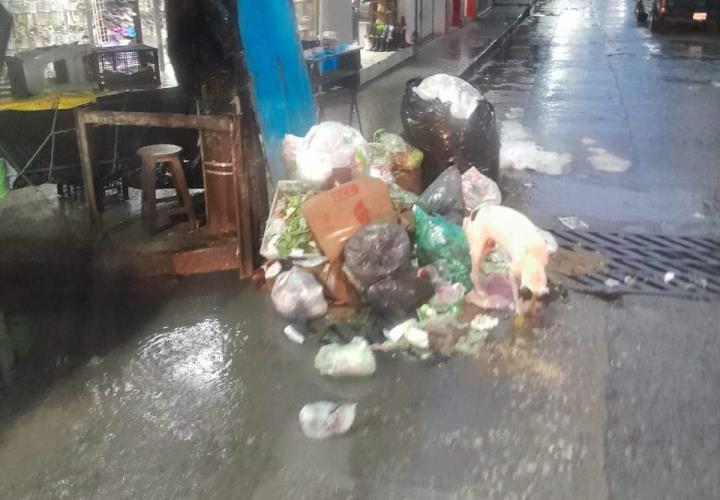 Calles de la Hidalgo inundadas por basura