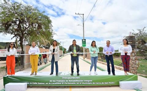 Modernizan calles de Cerro de San Pedro