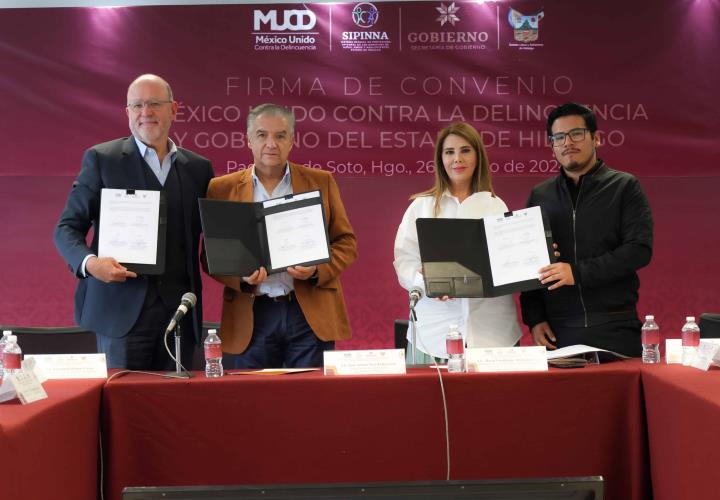 Gobierno de Hidalgo y México Unido Contra la Delincuencia signan convenio