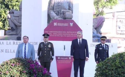 Encabeza Saderh acto cívico por el 145.° aniversario del natalicio de Emiliano Zapata