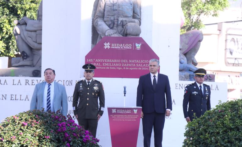 Encabeza Saderh acto cívico por el 145.° aniversario del natalicio de Emiliano Zapata