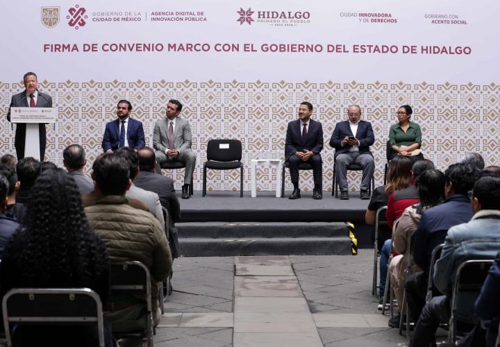 Gobiernos de Hidalgo y CDMX signan convenio en materia de innovación tecnológica