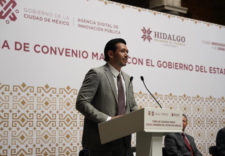 Gobiernos de Hidalgo y CDMX signan convenio en materia de innovación tecnológica