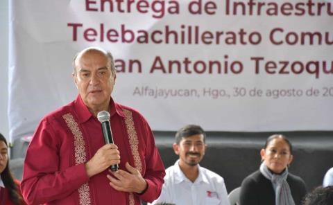 Entrega de infraestructura educativa en el Telebachillerato Comunitario de Alfajayucan