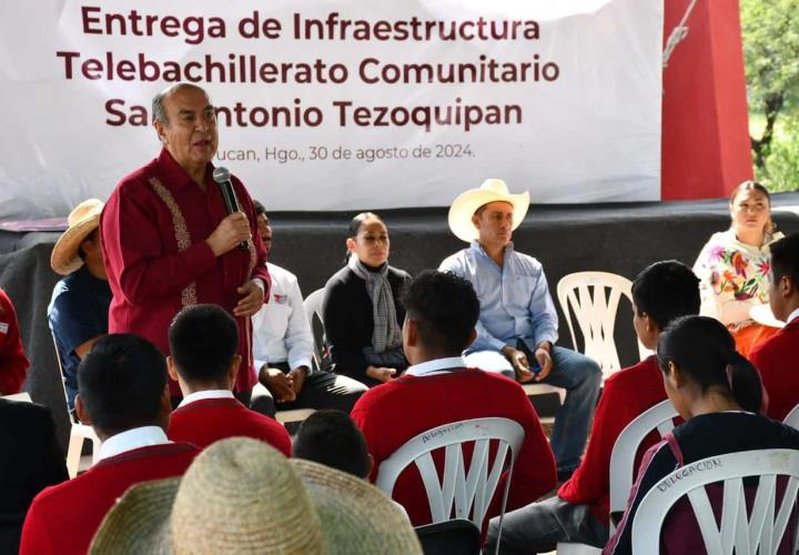 Entrega de infraestructura educativa en el Telebachillerato Comunitario de Alfajayucan