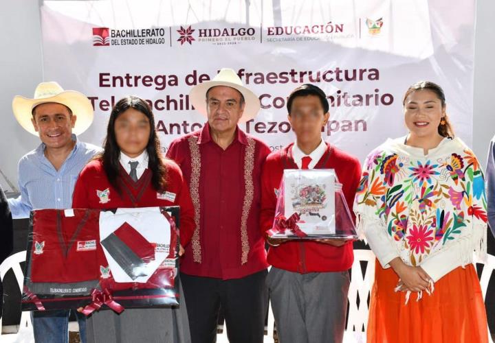 Entrega de infraestructura educativa en el Telebachillerato Comunitario de Alfajayucan