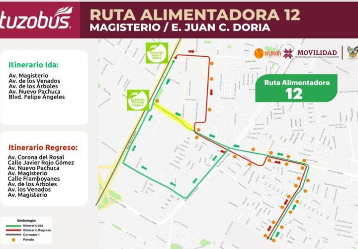 Tuzobús informa sobre desvío en Rutas Alimentadoras