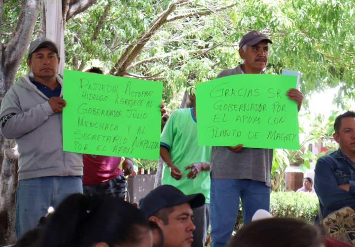 Entrega de apoyos pecuarios y agrícolas en Tecozautla