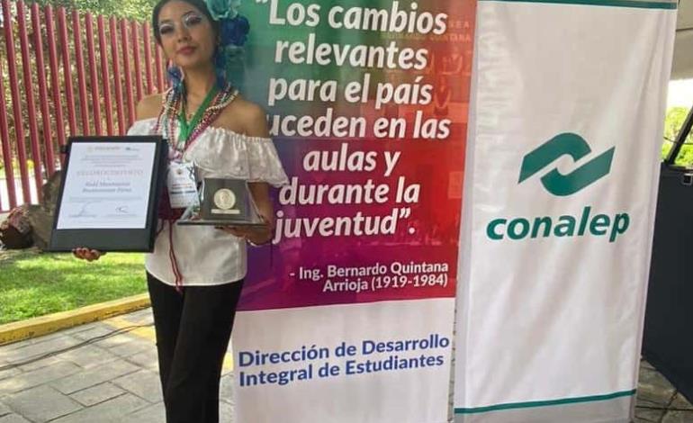 Estudiante de CONALEP Hidalgo obtuvo Presea Nacional