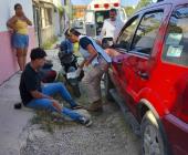 Herido en choque joven motociclista      