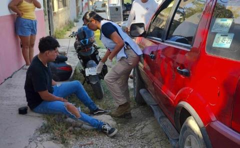 Herido en choque joven motociclista      
